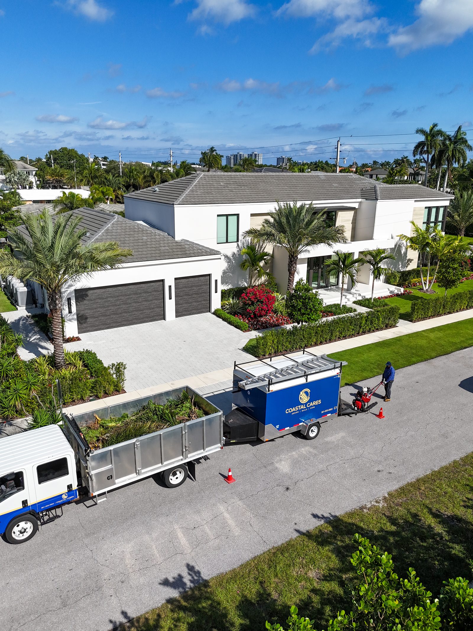 Aerial view of an estate property under Coastal Cares management