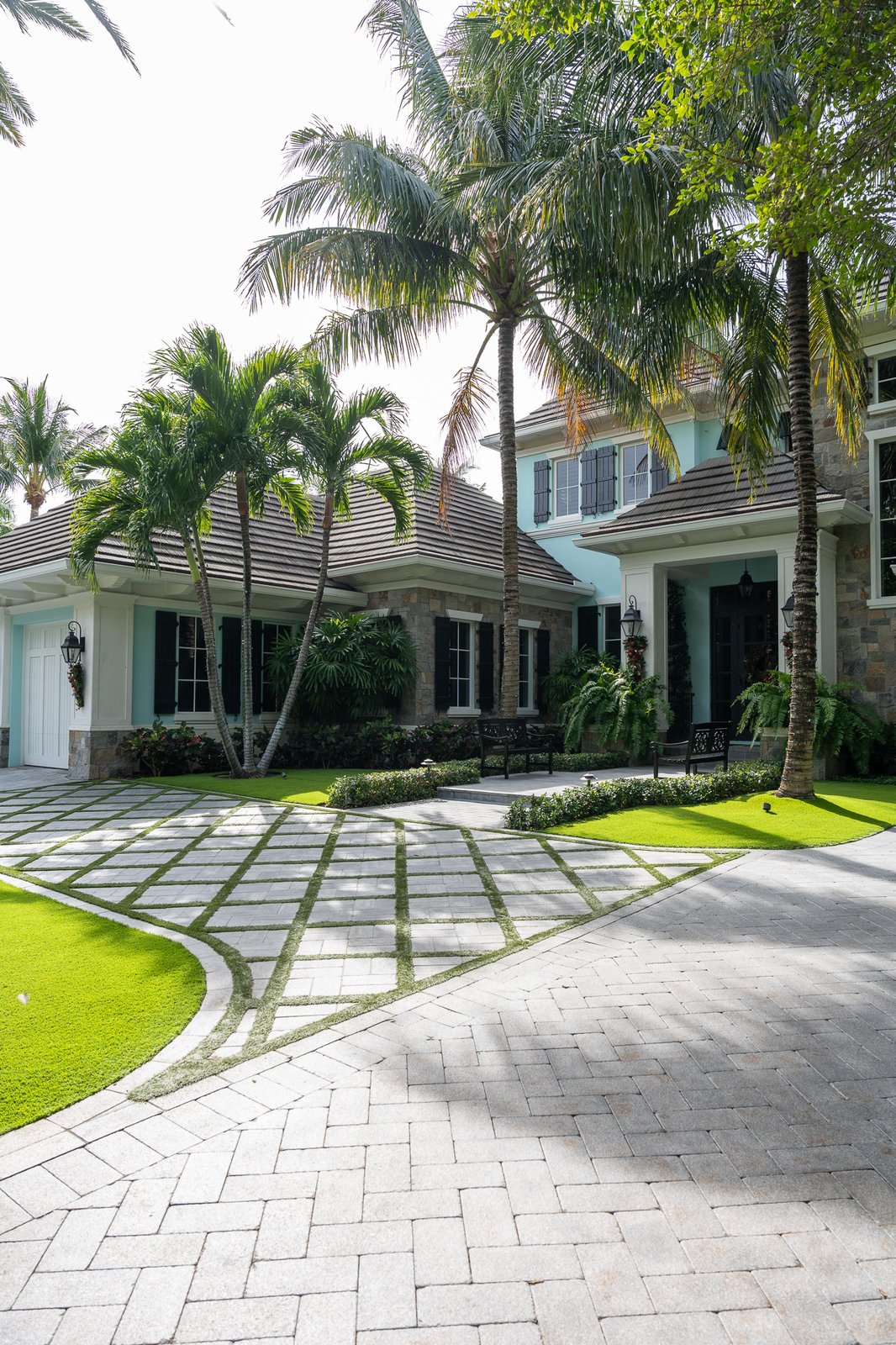 Estate grounds with clean lines and vibrant plant material