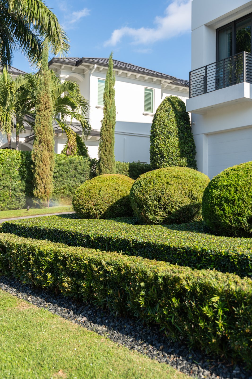 Luxury residence with maintained gardens and driveway